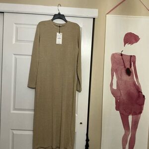 Zara Tan Long Sleeve Dress